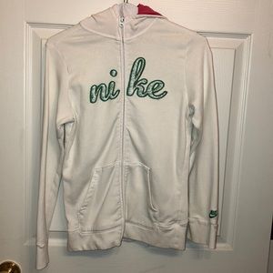 White nike zip up